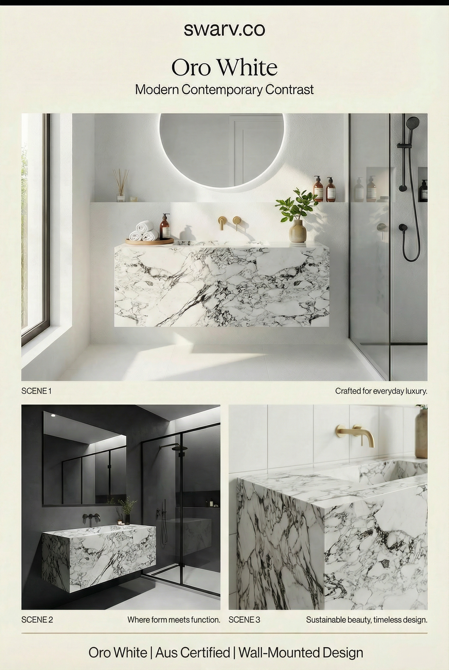 Oro wall hung integrated vanity