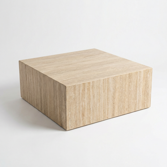Travertine coffee table
